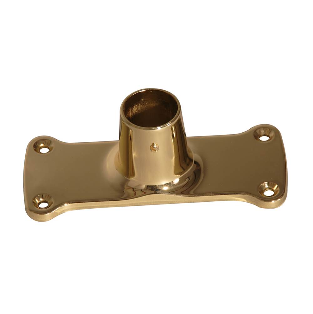 Barclay Jumbo Rect Die Cast Flanges, Pair, Polished Brass