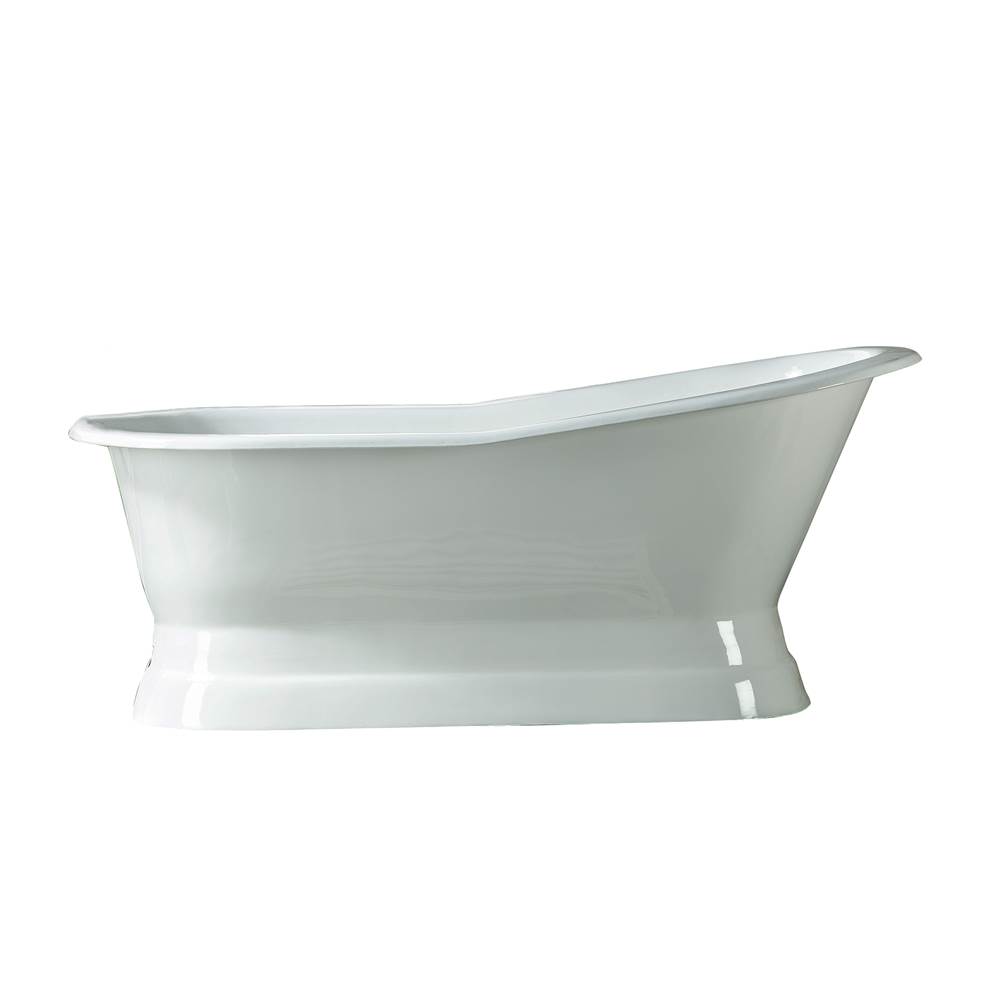 Barclay Lyndsey Cast Iron Slipper 68On Base, No Faucet Hole, White