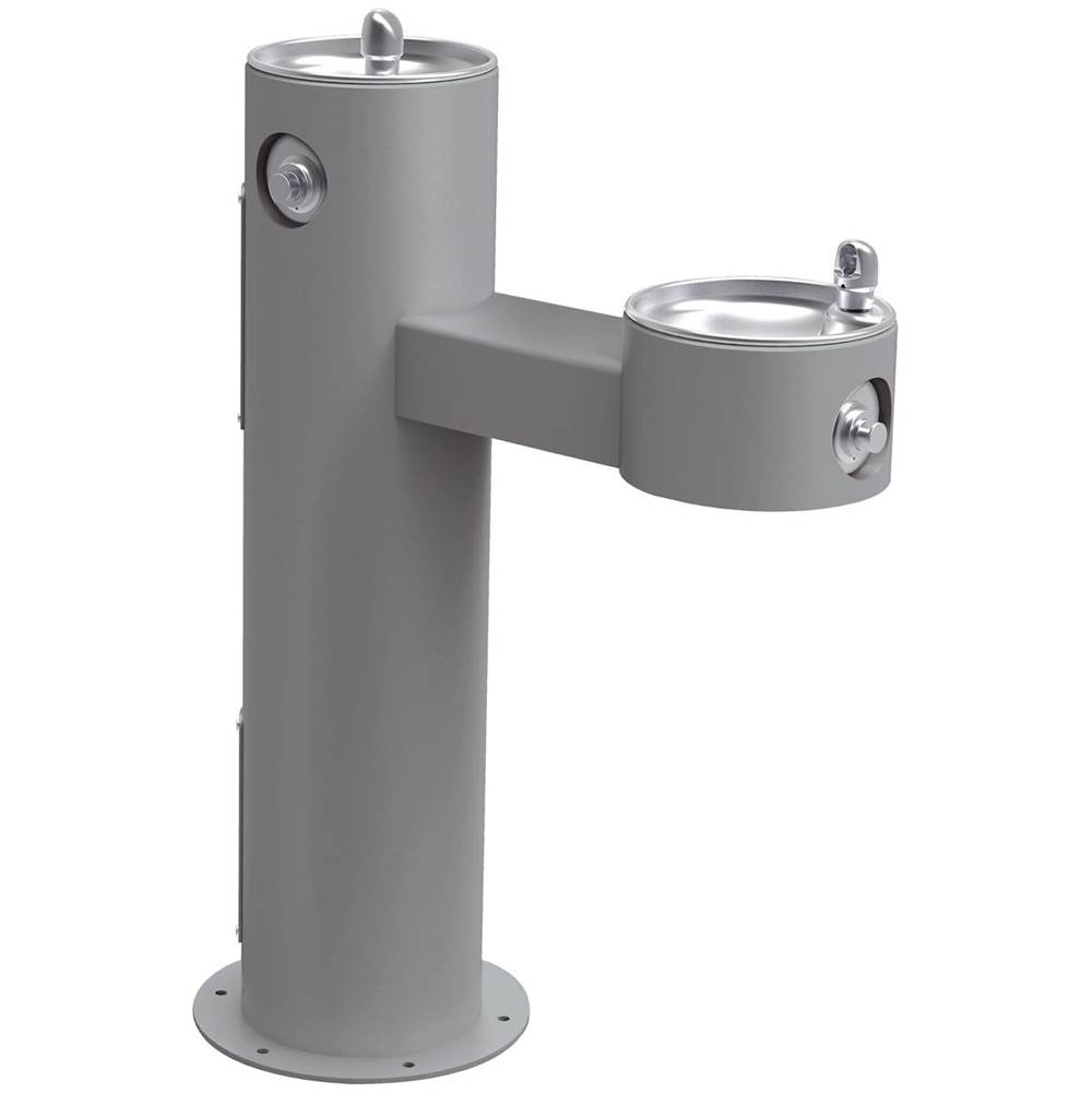 Elkay Outdoor Fountain Bi-Level Pedestal Non-Filtered, Non-Refrigerated Freeze Resistant Gray