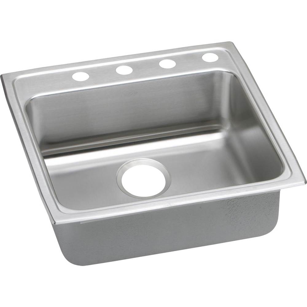 Elkay Lustertone Classic Stainless Steel 22'' x 22'' x 6'', 1-Hole Single Bowl Drop-in ADA Sink with Quick-clip