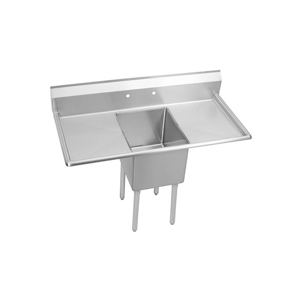 Elkay Dependabilt Stainless Steel 72'' x 29-13/16'' x 44-3/4'' 16 Gauge One Compartment Sink w/ 24'' Left and Right Drainboards and Stainless Steel Legs