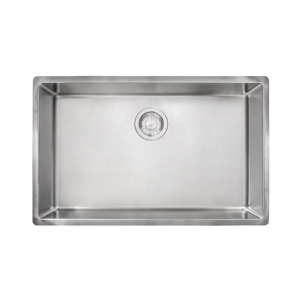Franke Cube 28.5-in. x 17.7-in. 18 Gauge Stainless Steel Undermount Single Bowl ADA Kitchen Sink - CUX11027-ADA