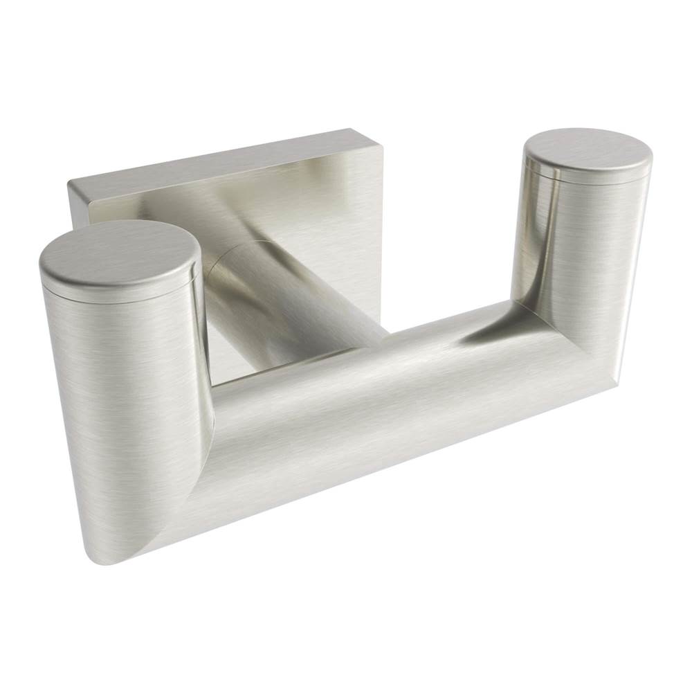 ICO Bath Crater Double Towel Hook - Brushed Nickel