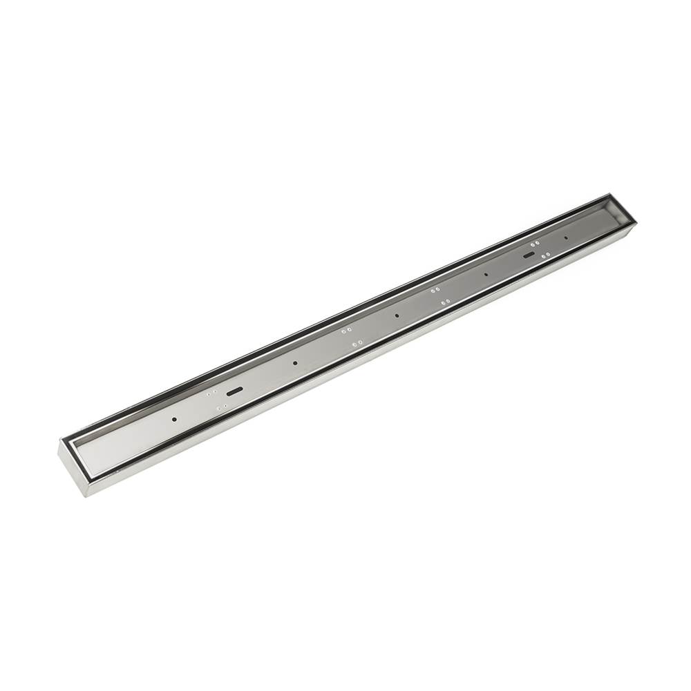 Infinity Drain 48'' FX Low Profile Series Complete Kit with Tile Insert Frame in Polished Stainless