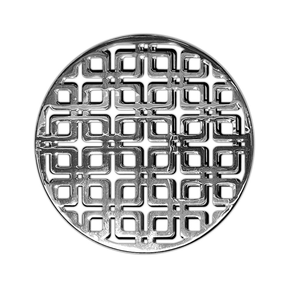 Infinity Drain 5'' Round Link Pattern Decorative Plate for RK 5, RKD 5, RKDB 5 in Polished Stainless