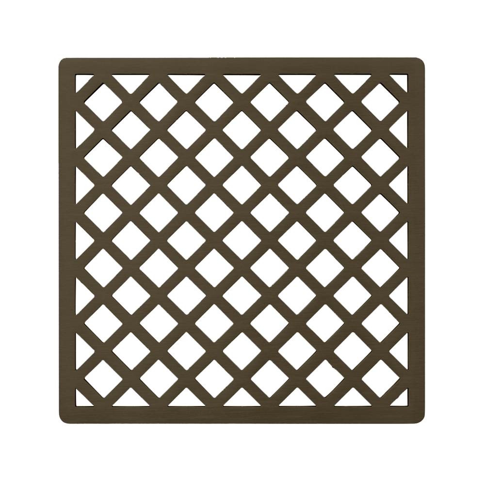 Infinity Drain 5'' x 5'' Criss-Cross Pattern Decorative Plate for X 5, XD 5, XDB 5 in Oil Rubbed Bronze