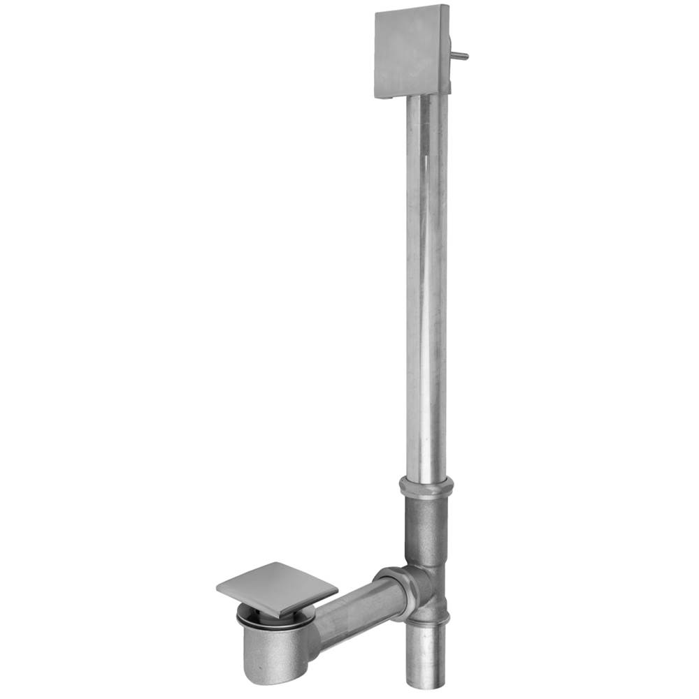 Jaclo Brass Tub Drain Bottom Outlet Standard Toe Control with Faceplate (Square) Fully Polished and Plated Tub Waste