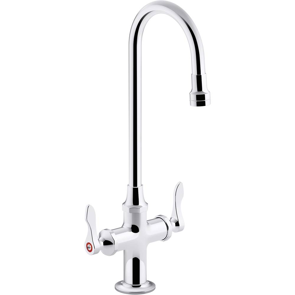Kohler Triton® Bowe® 0.5 gpm monoblock gooseneck bathroom sink faucet with laminar flow and lever handles, drain not included