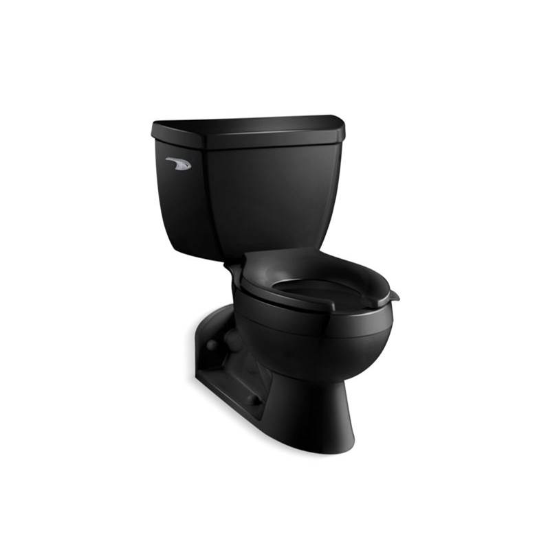 Kohler Barrington™ Two-piece elongated 1.0 gpf toilet with Pressure Lite® flushing technology, left-hand trip lever and toilet tank locks