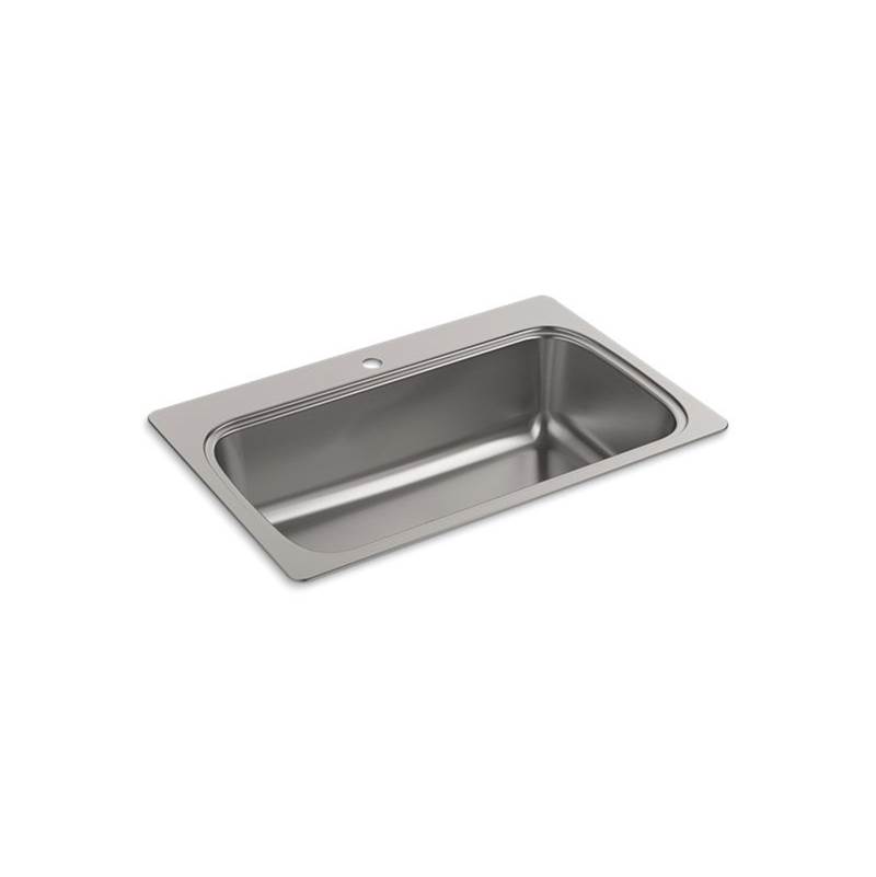 Kohler Verse™ 33'' x 22'' x 9-5/16'' top-mount single-bowl kitchen sink with single faucet hole
