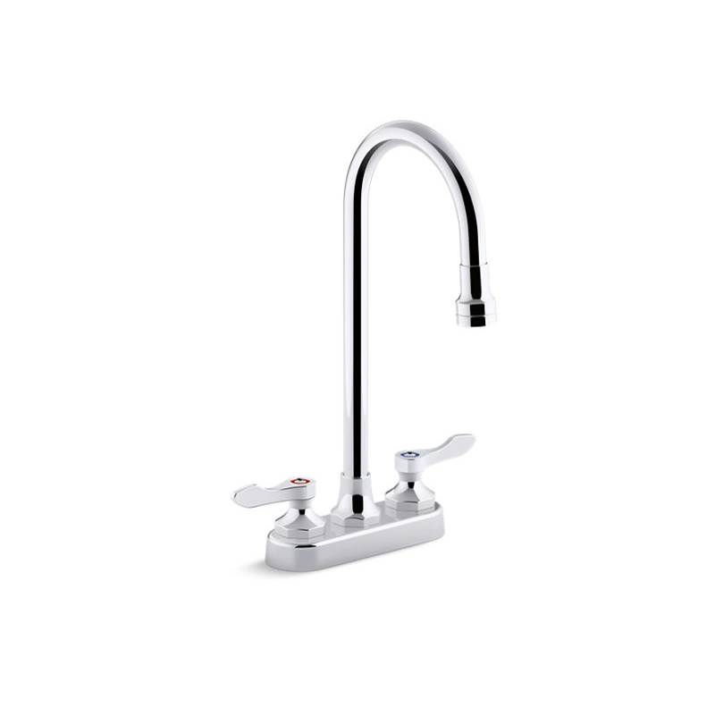 Kohler Triton® Bowe® 0.5 gpm centerset bathroom sink faucet with aerated flow, gooseneck spout and lever handles, drain not included