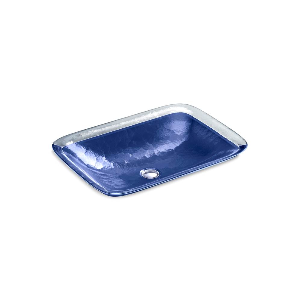 Kohler Inia® Wading Pool® Glass vessel bathroom sink in Opaque Sapphire