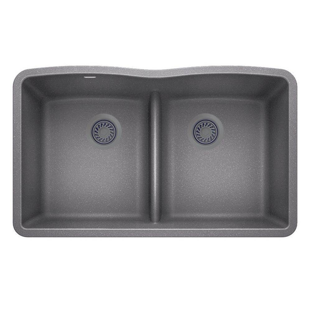 Luxart SILGRANIT® Double Bowl 50/50 Low Divide Undermount Sink