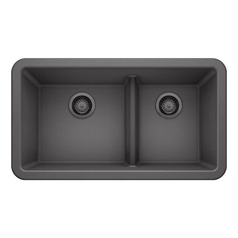 Luxart SILGRANIT® Double Bowl 60/40 Offset Low Divide Apron Front Sink