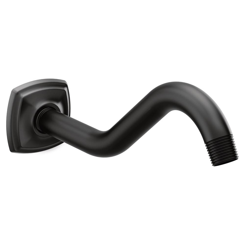 Moen Curved Shower Arm with Wall Flange, Matte Black