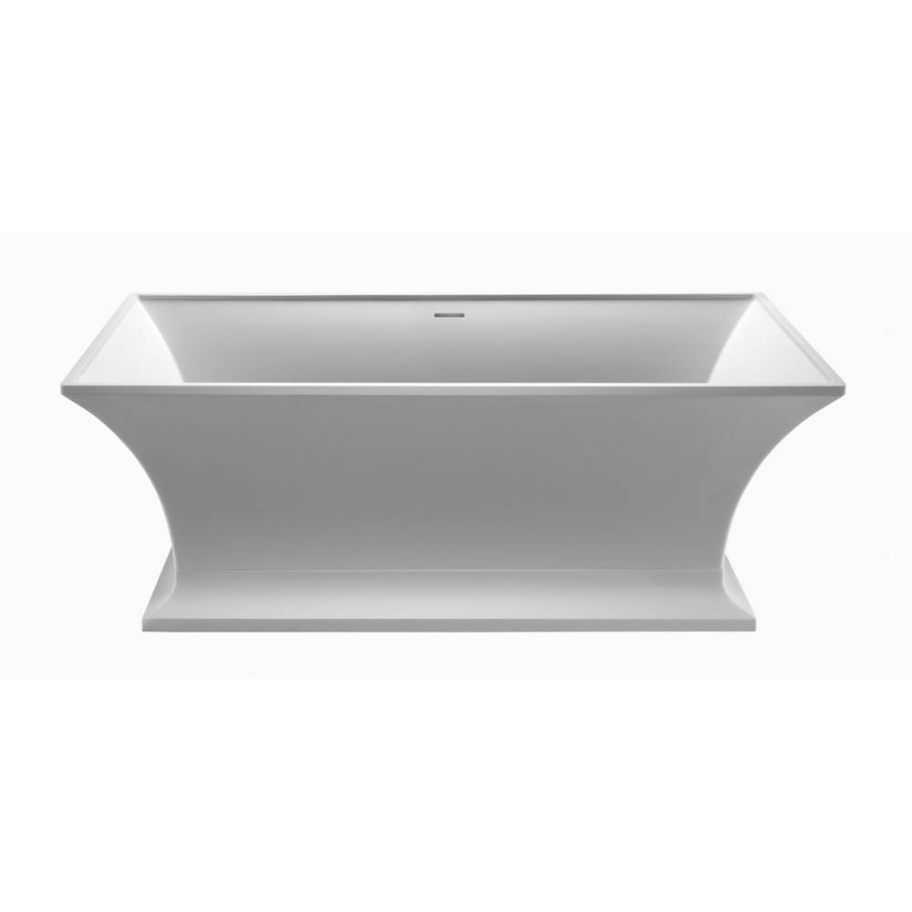 MTI Baths Intarcia Sculpturestone Freestanding W/Pedestal Air Bath - Gloss White (67X40)