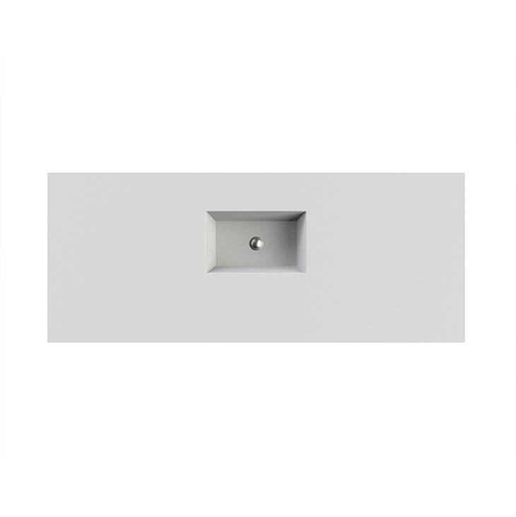 MTI Baths Petra 9 Sculpturestone Counter Sink Double Bowl Up To 56'' - Gloss Biscuit