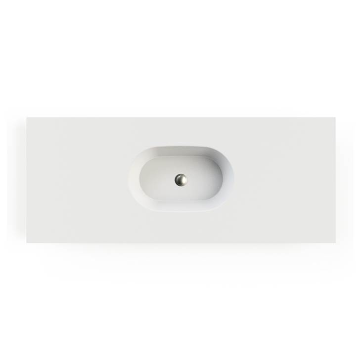 MTI Baths Leona 1 Sculpturestone Counter Sink Single Bowl Up To 30''- Gloss White