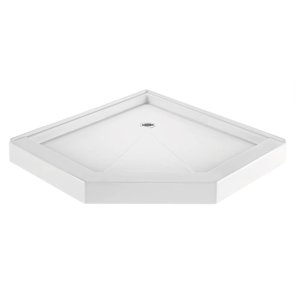 MTI Baths 4242 Acrylic Cxl Center Drain Neo Angle 2-Sided Integral Tile Flange - Biscuit