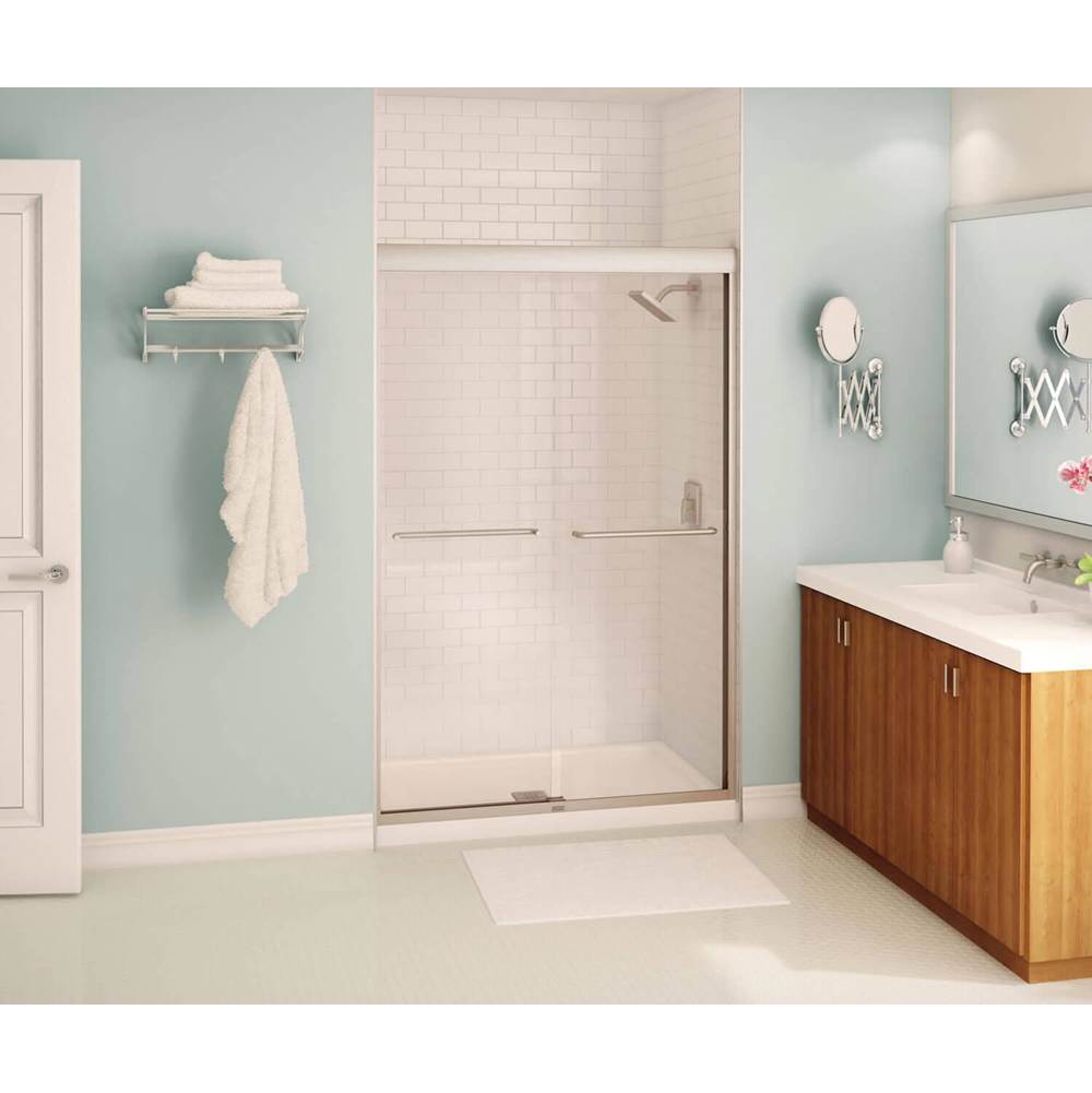Maax Kameleon 43-47 x 71 in. 6 mm Sliding Shower Door for Alcove Installation with Clear glass in Brushed Nickel