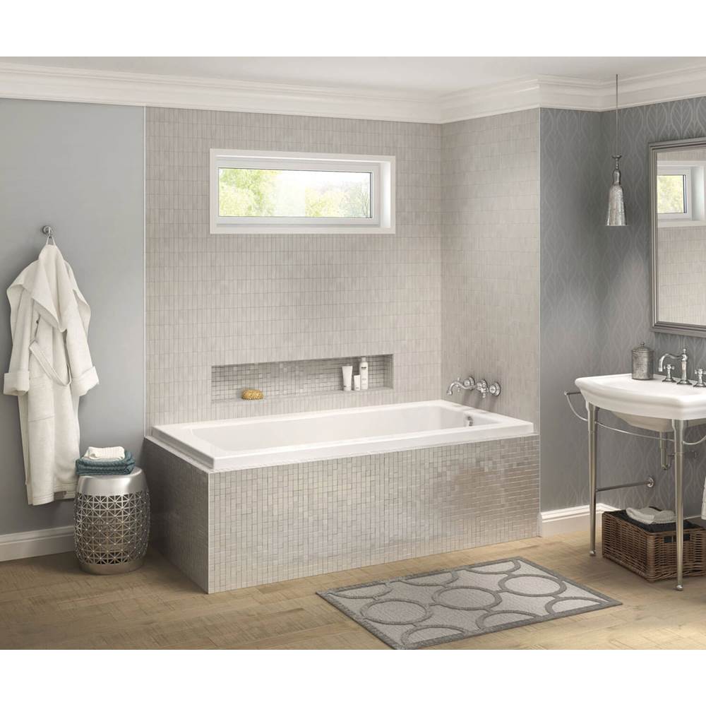 Maax Pose 6030 IF Acrylic Corner Right Left-Hand Drain Combined Whirlpool & Aeroeffect Bathtub in White