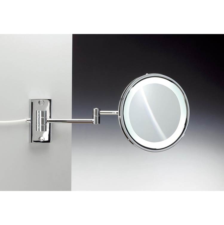 Nameeks Wall Mounted Brass LED Mirror With 5x Magnification