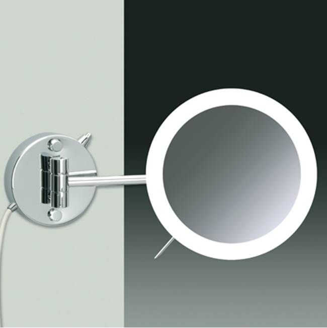 Nameeks Wall Mounted One Face Chrome Lighted 3x Magnifying Mirror