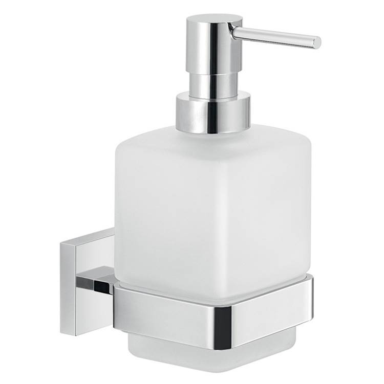 Nameeks Wall Frosted Glass Soap Dispenser With Chrome Mounting