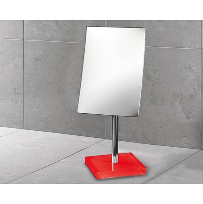 Nameeks Square Magnifying Mirror with Red Base