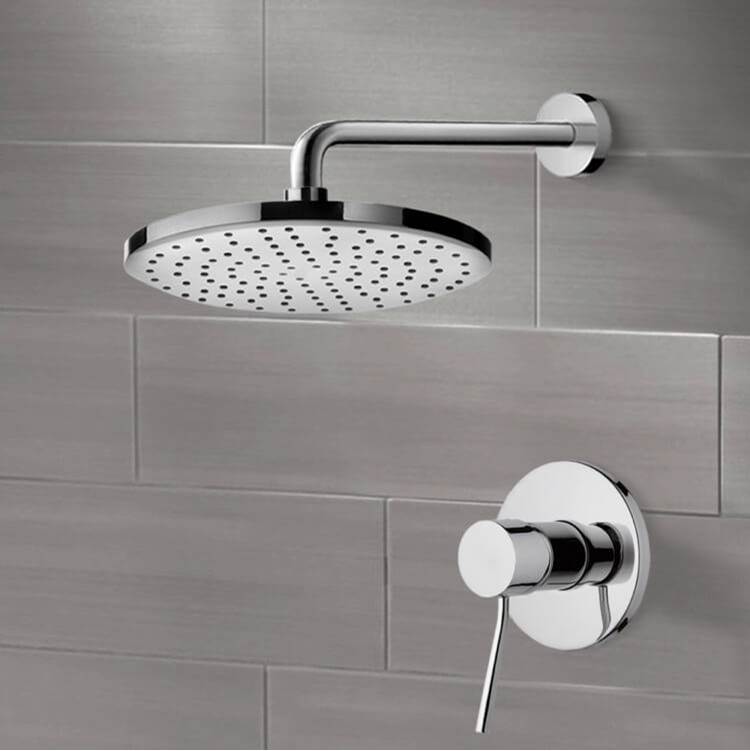 Nameeks Round Shower Faucet Set in Chrome