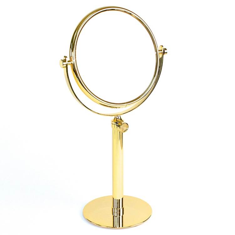 Nameeks Tall Pedestal Double Face Brass 5x Magnifying Mirror