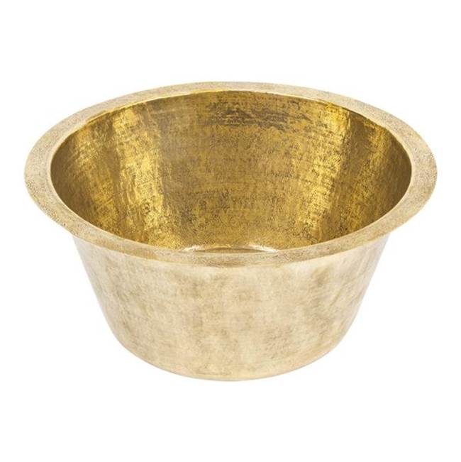 Premier Copper Products 16'' Round Terra Firma Brass Prep Sink in Polished Brass w/ 3.5'' Drain Size
