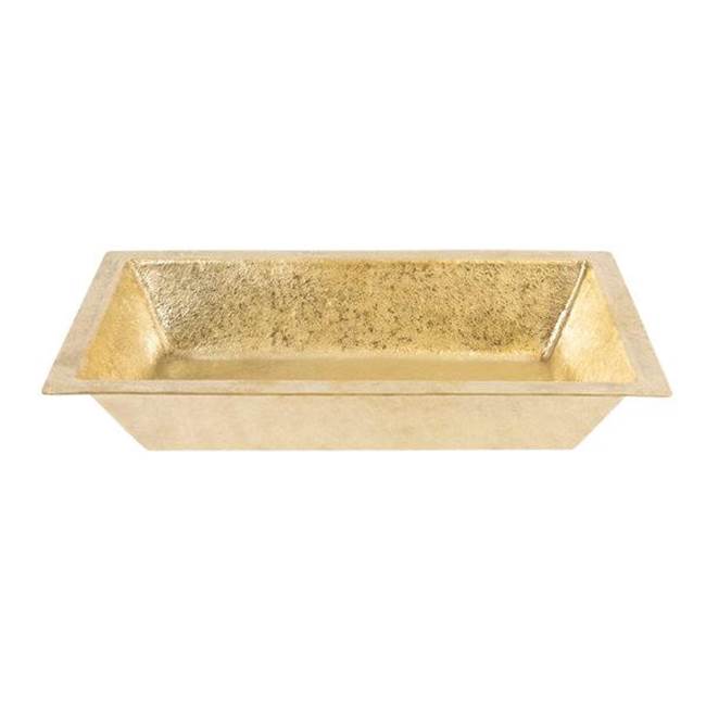 Premier Copper Products 22'' Rectangle Under Counter Terra Firma Brass Bathroom Sink in Polished Brass