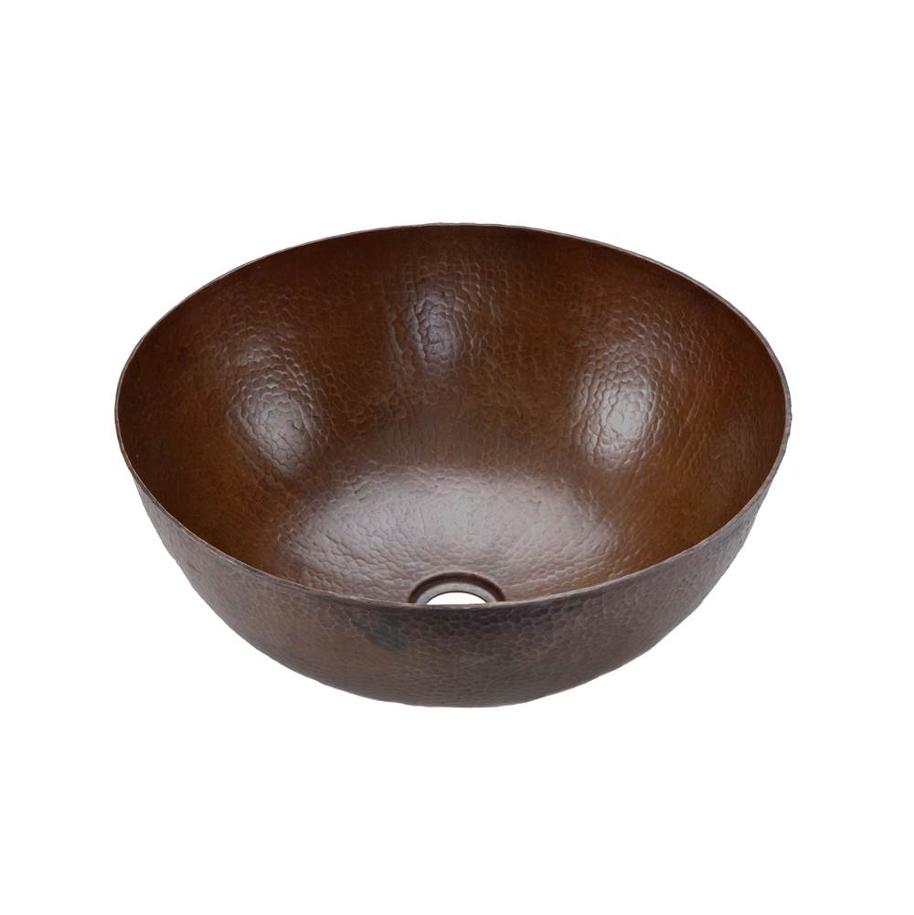 Premier Copper Products 13'' Small Round Vessel Hammered Copper Sink