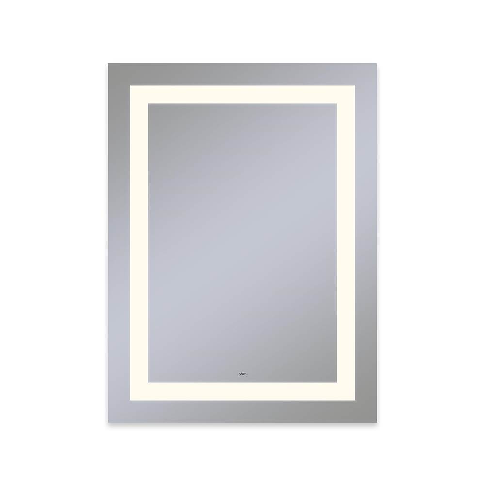 Robern Vitality Lighted Mirror, 30'' x 40'' x 1-3/4'', Rectangle, Inset Light Pattern, 2700K Temperature (Warm Light), Dimmable, Defogger
