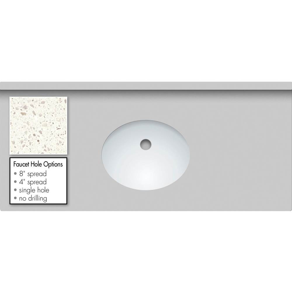 Strasser Woodenworks 43 X 19 X 1.25 Countertop Quartz Pearl White Polished Oval White