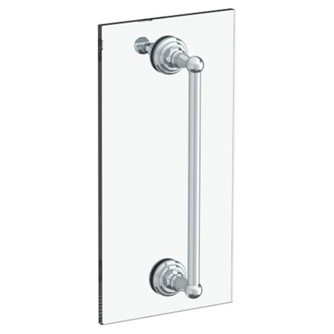 Watermark Rochester 12” shower door pull with knob/ glass mount towel bar with hook